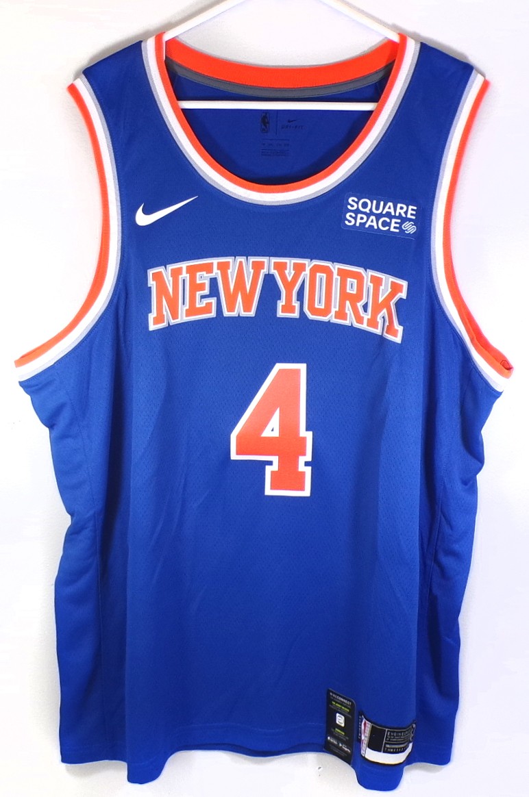Derrick Rose #4 NY Knicks Nike Connect Swingman Squarespace B Jersey Blue 2XL 56