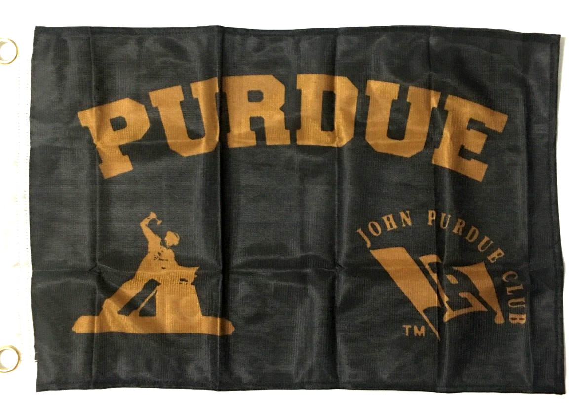 Purdue University John Purdue Club Flag Banner 11.5 x 18.75 Grommets Black Gold