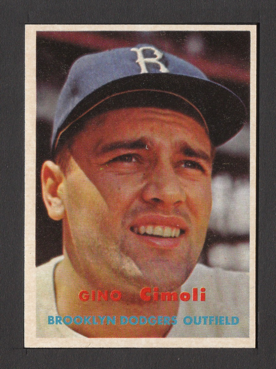 1957 Topps #319 Gino Cimoli Brooklyn Dodgers nrmt Set Break