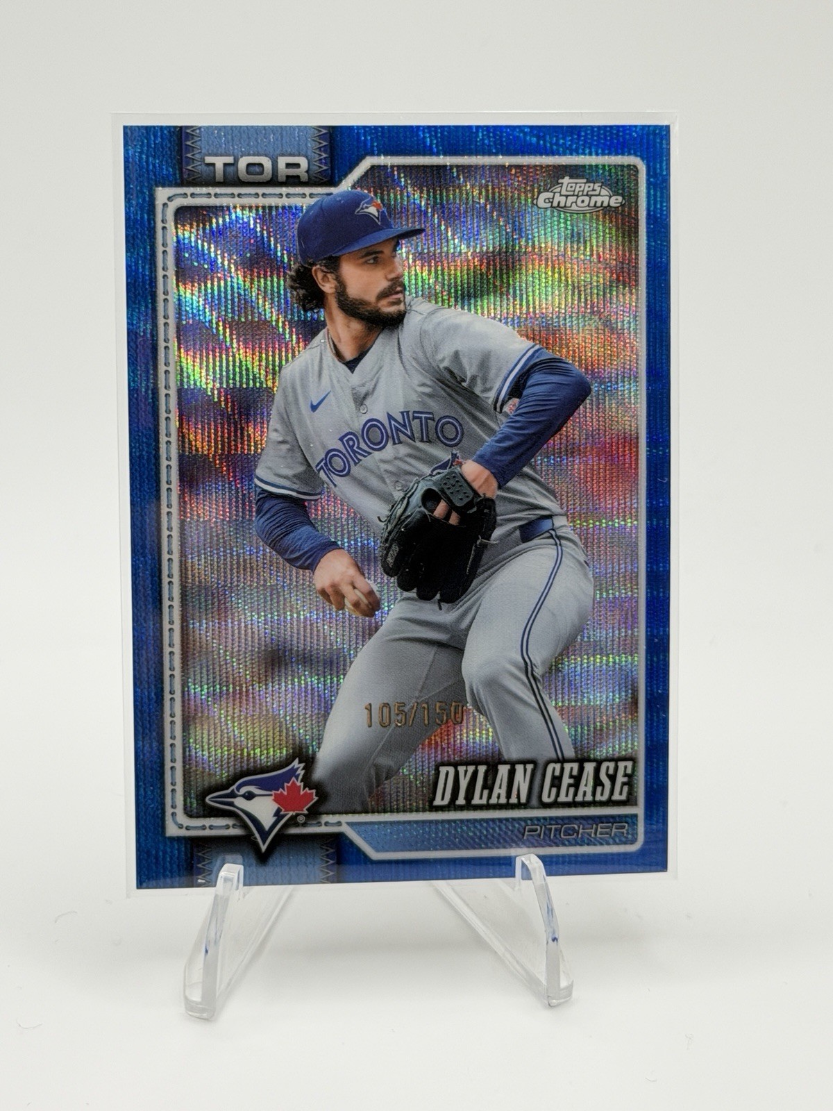2026 Topps Chrome Dylan Cease Blue Wave Refractor #105/150 #208