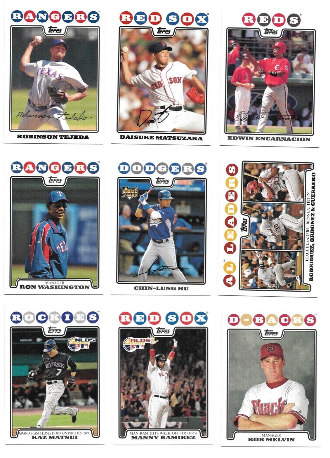 2008 Topps Baseball Trading Cards / Choose from list #s 1 – 250 / mb7