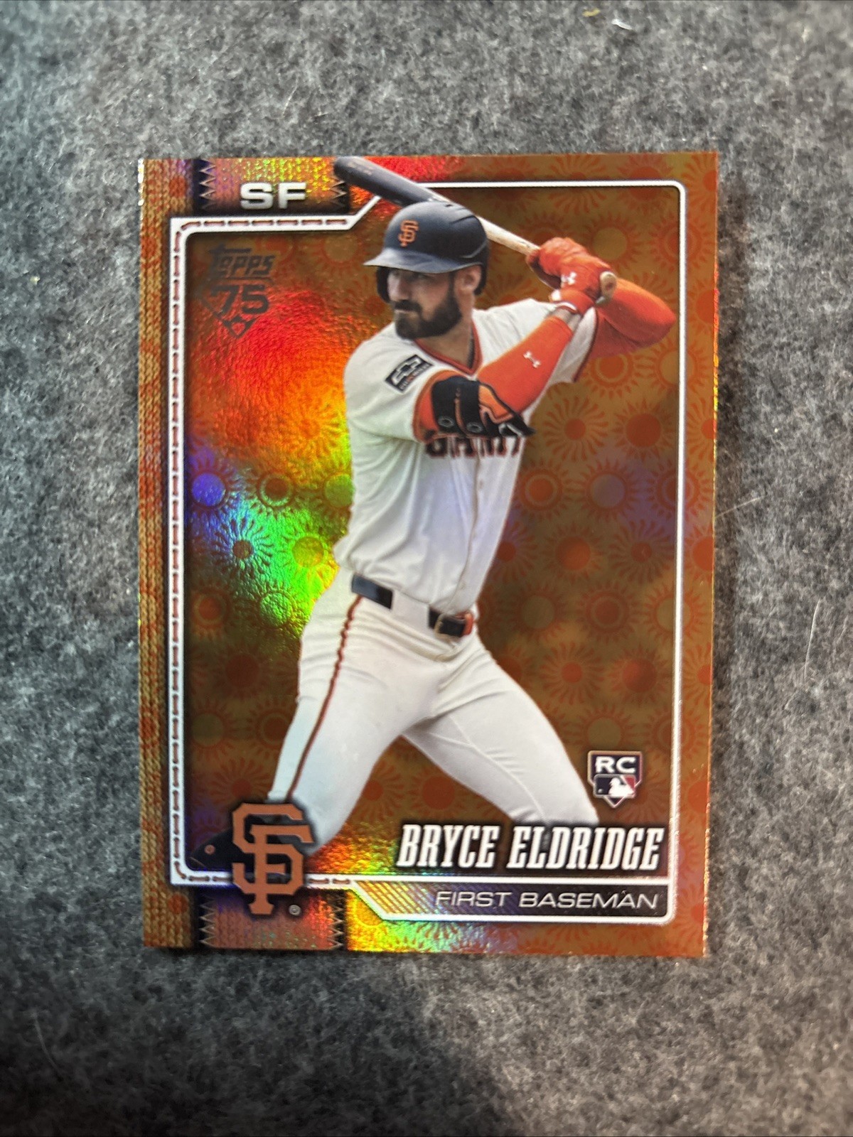 2026 Topps Series 2 Bryce Eldridge RC Orange Sun Holo Foil Parallel Giants #406