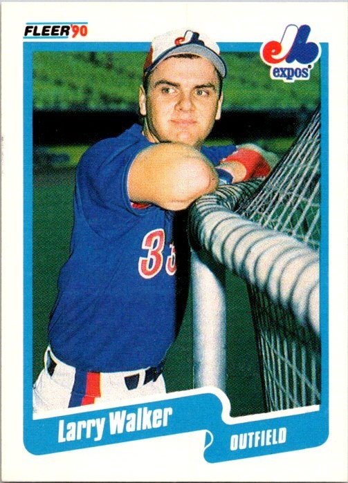 Larry Walker – 1990 Fleer – # 363 – Expos – ROOKIE – FREE SHIPPING!