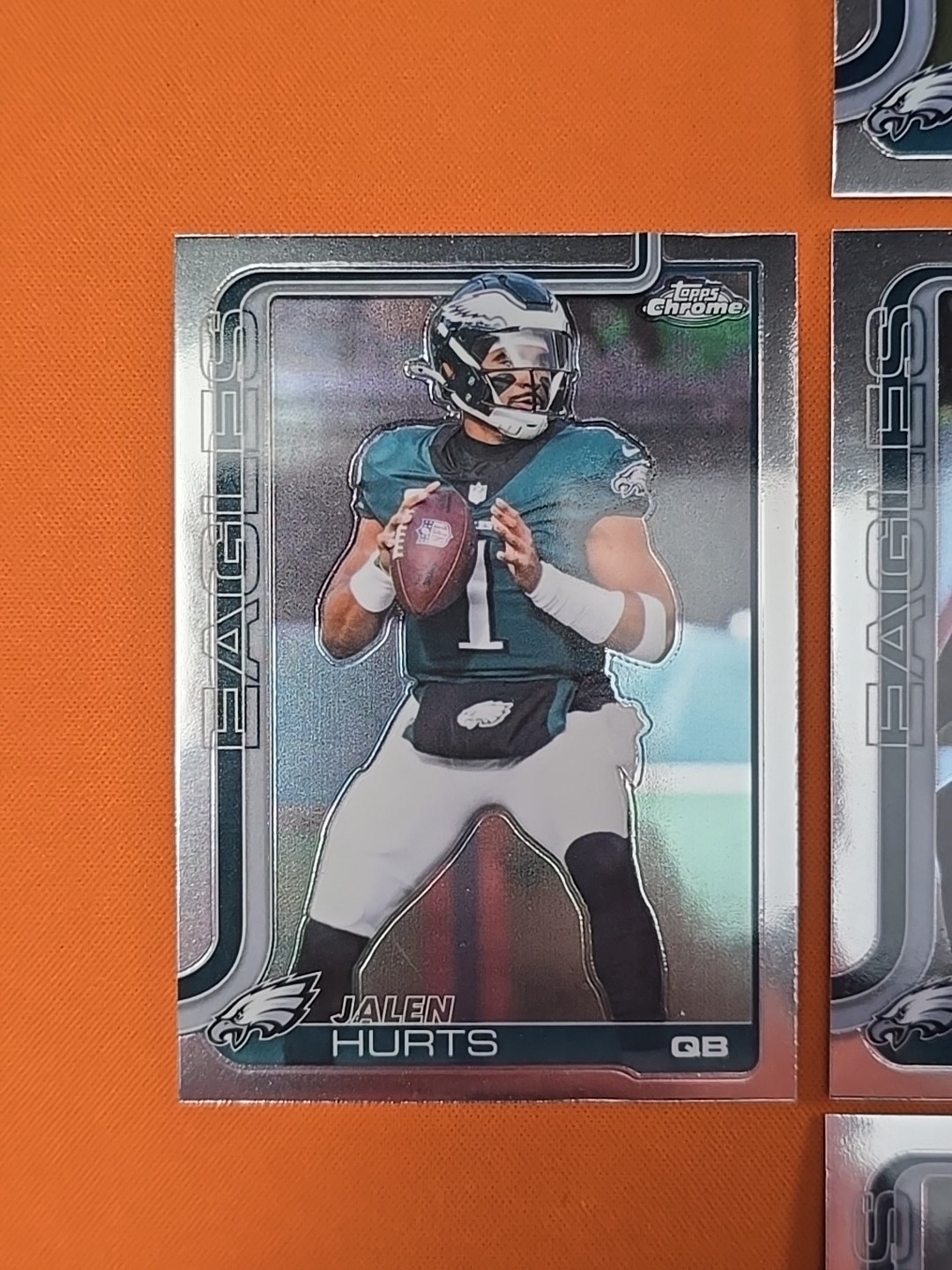 🟢🦅⚪️ 2025 TOPPS CHROME PHILADELPHIA EAGLES COMPLETE BASE TEAM SET(13 CARD LOT)