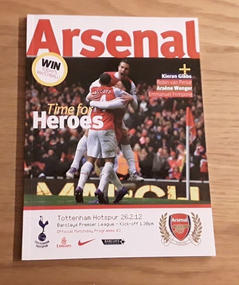 Arsenal 2011/12 Selection of Home Premiership Programmes select from menu N-W