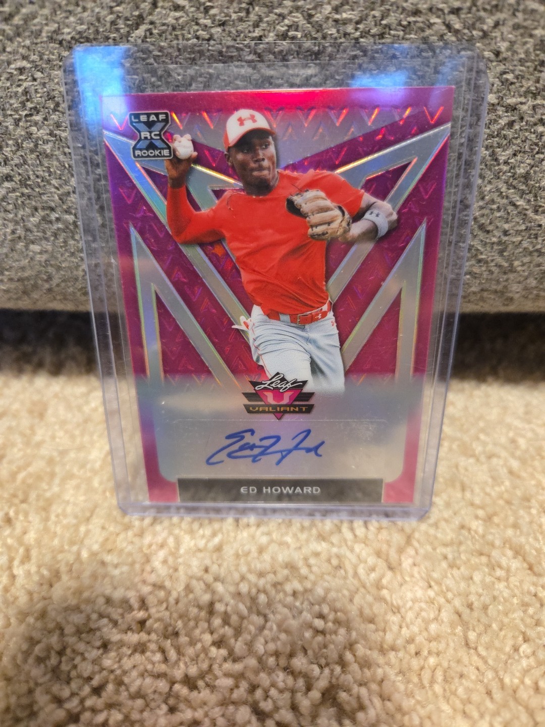 2020 Leaf Valiant Ed Howard Rookie Autograph Auto Pink #1/15 VV13