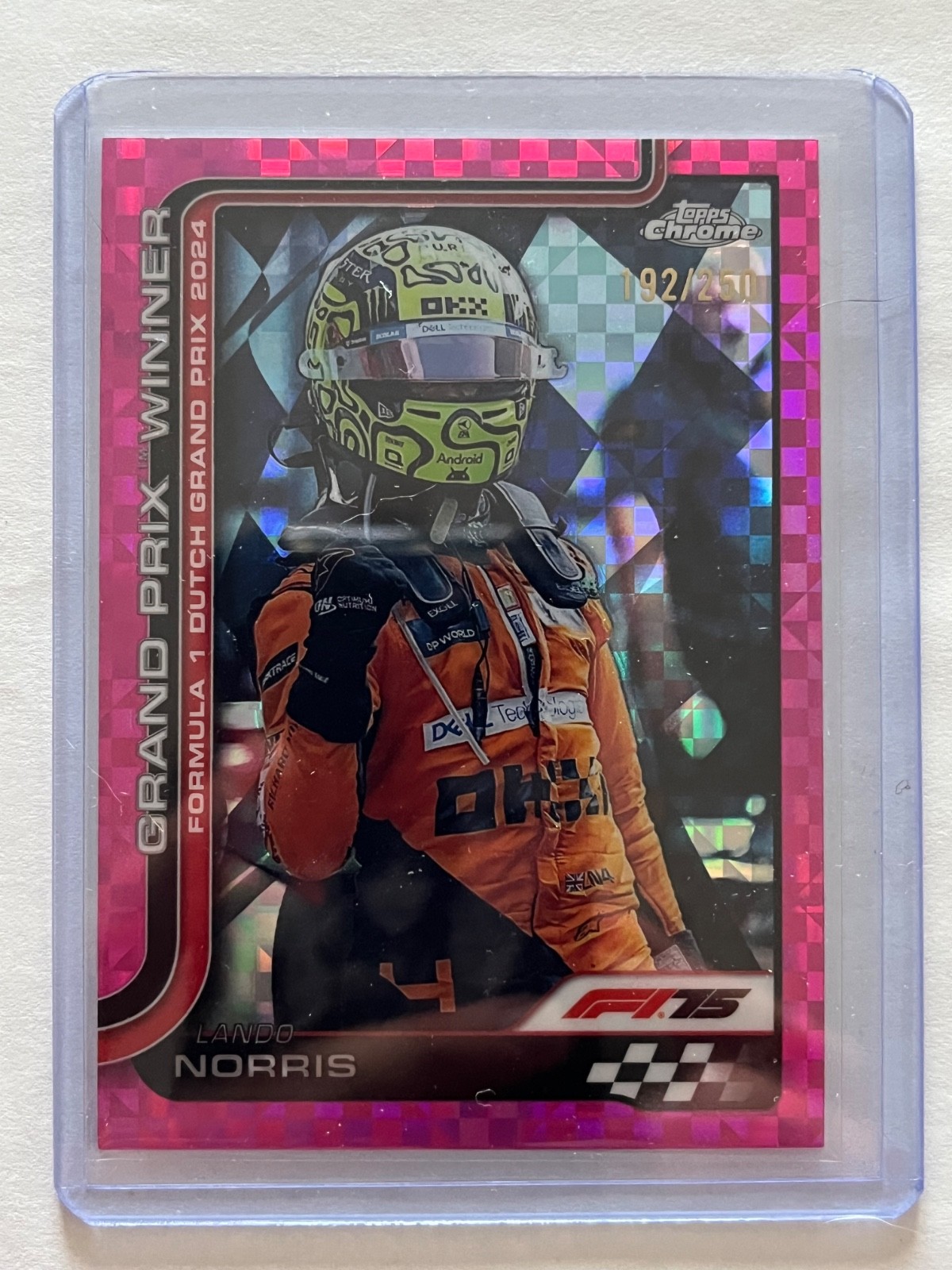 2025 topps chrome f1 #107 lando norris pink checker 192/250