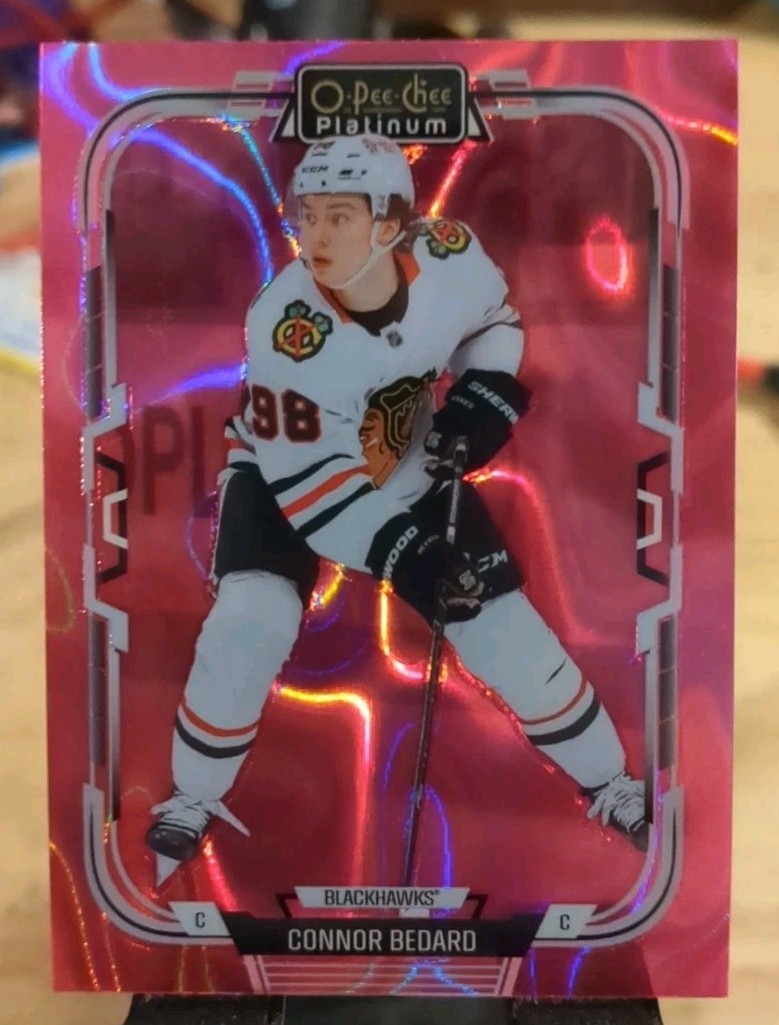 2025-26 O-Pee-Chee Platinum – Connor Bedard #193 Pink Magma Chicago Blackhawks