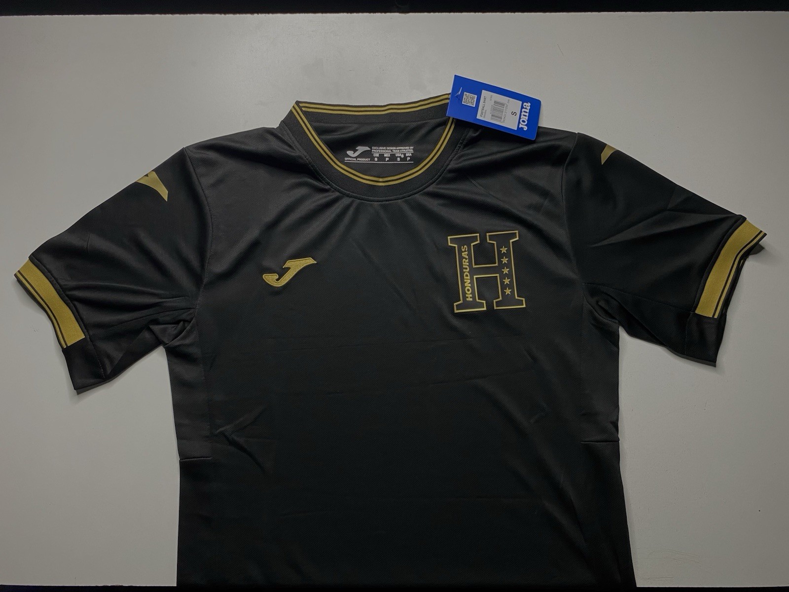 RARE NWT Joma Honduras National Team Soccer Jersey Shirt Black Gold Small S