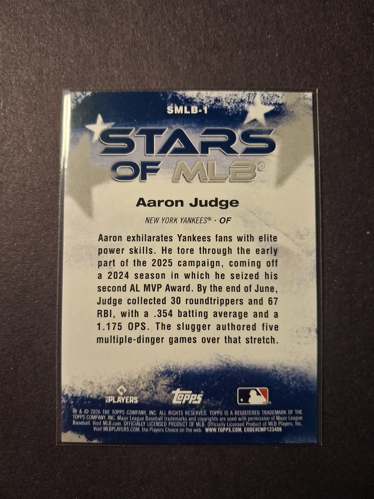 2026 Topps Series 1 – Stars of MLB Aaron Judge #SMLB-1