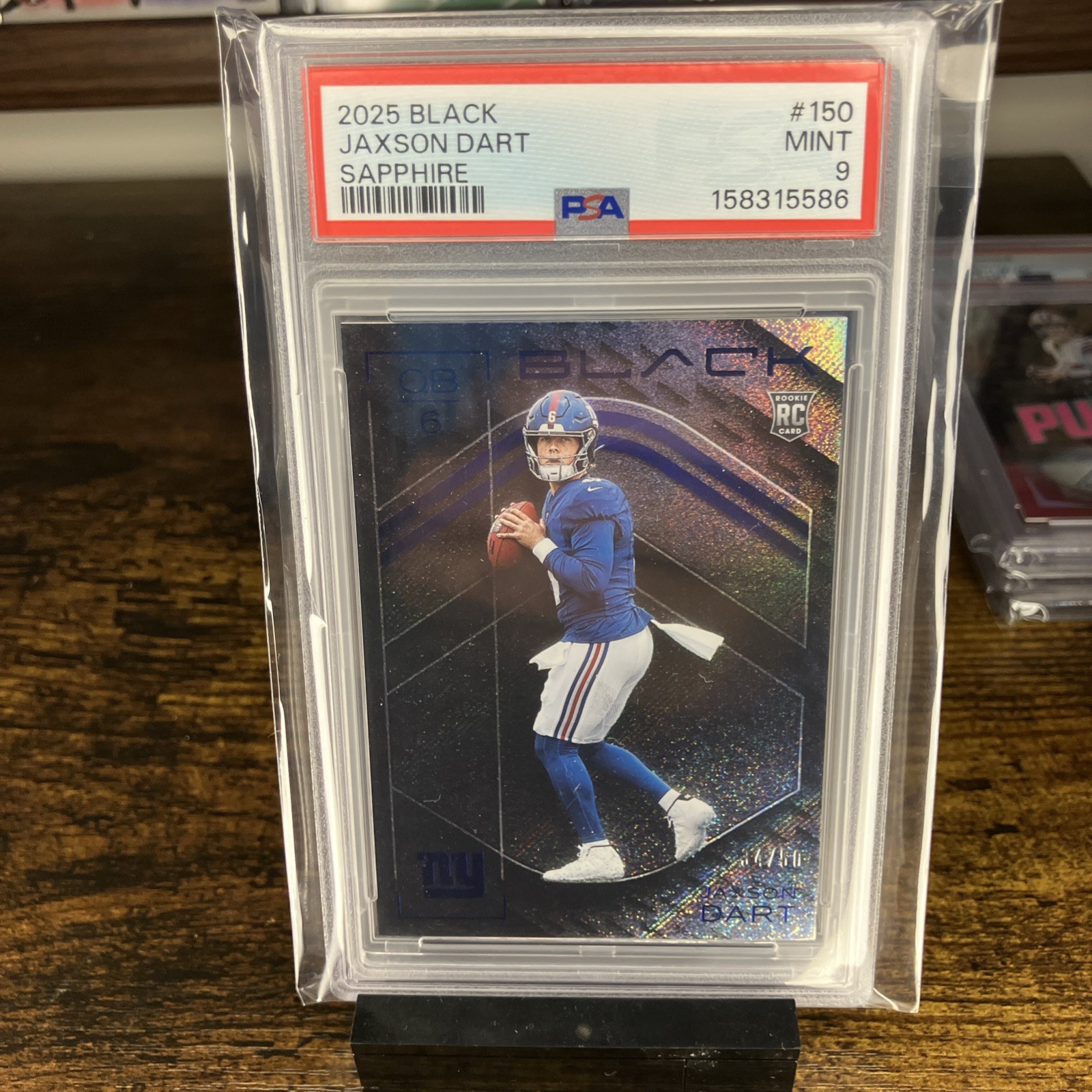 2025 PANINI BLACK – JAXSON DART – PSA 9 ROOKIE – BLUE – 26/50 – #150 🔥