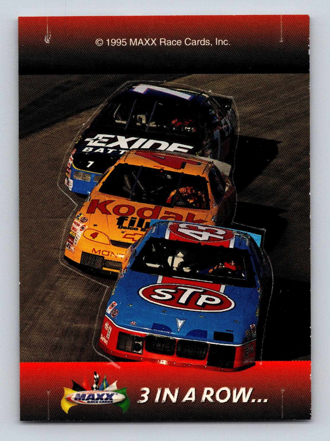 1995 MAXX 3 IN A ROW… Racing NASCAR Card #2 of 6