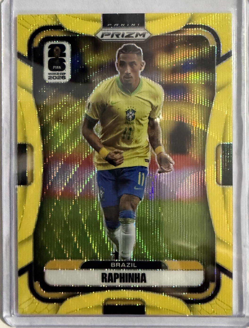 Panini Prizm 2026 FIFA World Cup Raphinha Brazil Wave Prizm – Serial #024/180