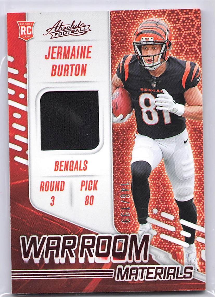 2024 Panini Absolute #WRM-JBN Jermaine Burton War Room Materials #/199