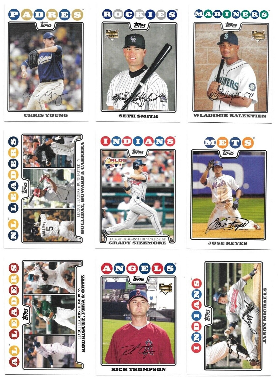 2008 Topps Baseball Trading Cards / Choose from list #s 1 – 250 / mb7