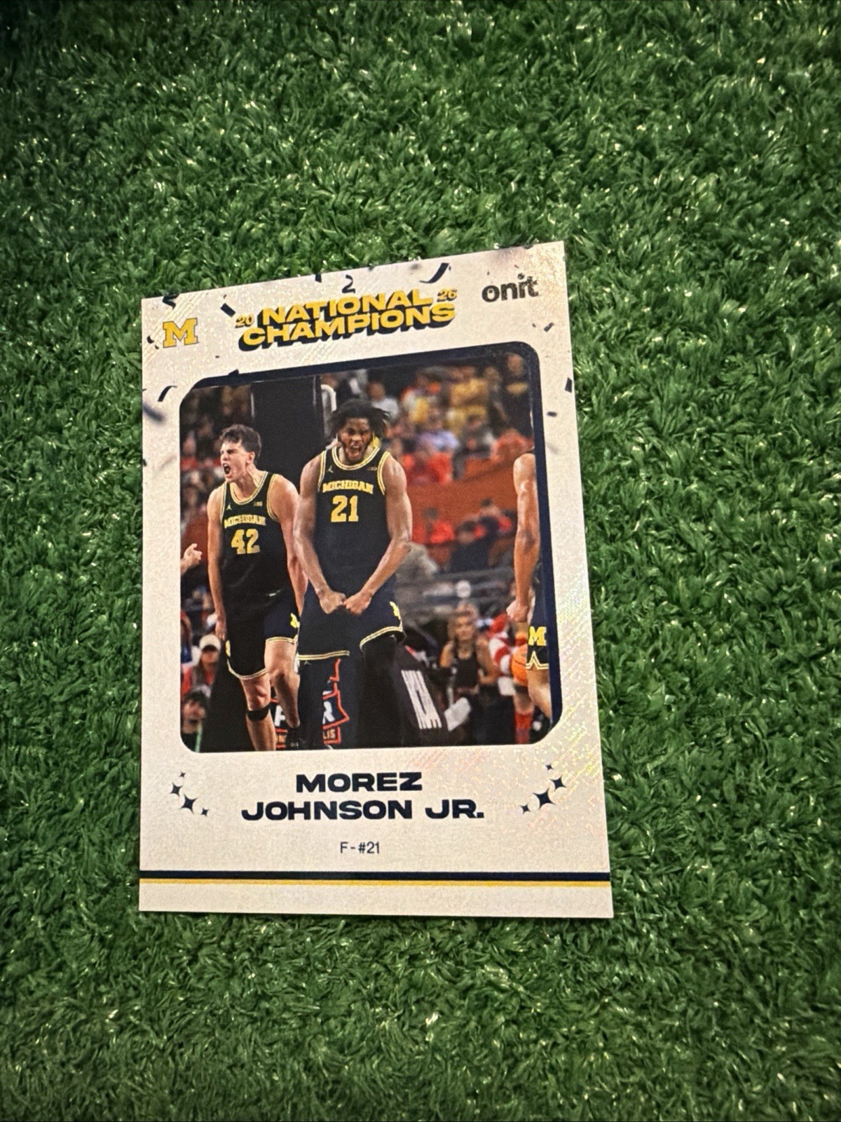 MOREZ JOHNSON JR. 2025-26 ONIT Michigan Basketball National Champions B-8