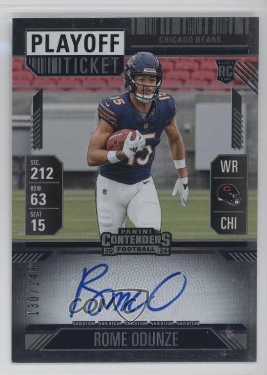 2024 Contenders RPS Variation Playoff Ticket Rome Odunze Rookie Auto RC 1e5k