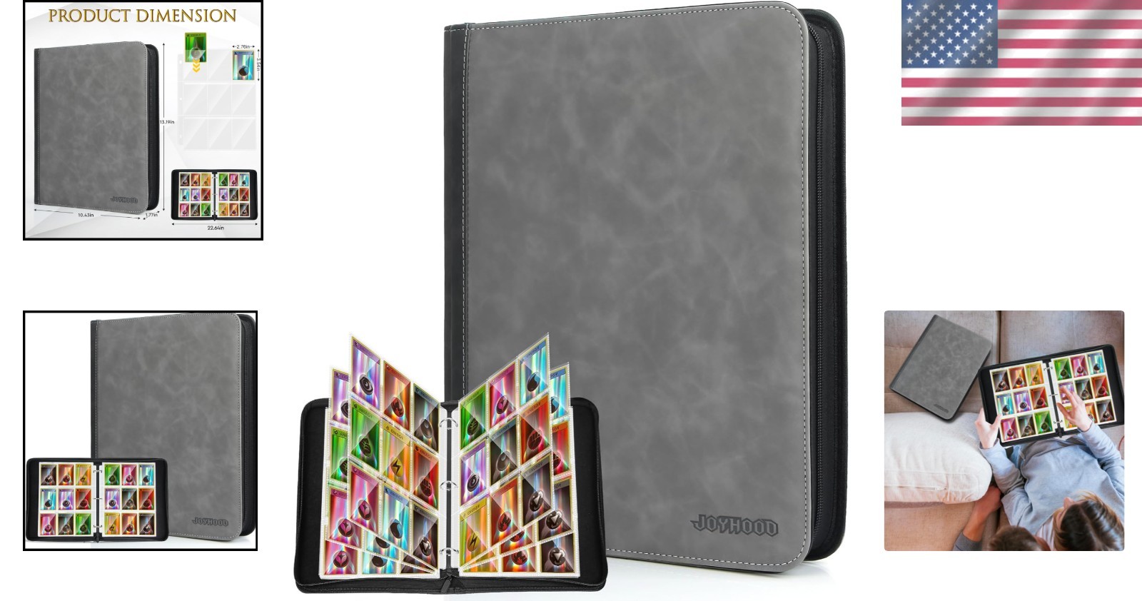 Toploader Binder, Holds 900Toploaders, 9 Pockets, Top Loader Binder for Cards S