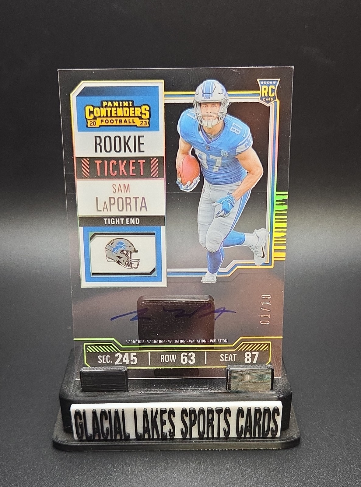 First On Print 2023 Contenders – Rookie Ticket RPS Sam LaPorta Auto 1/10 Lions