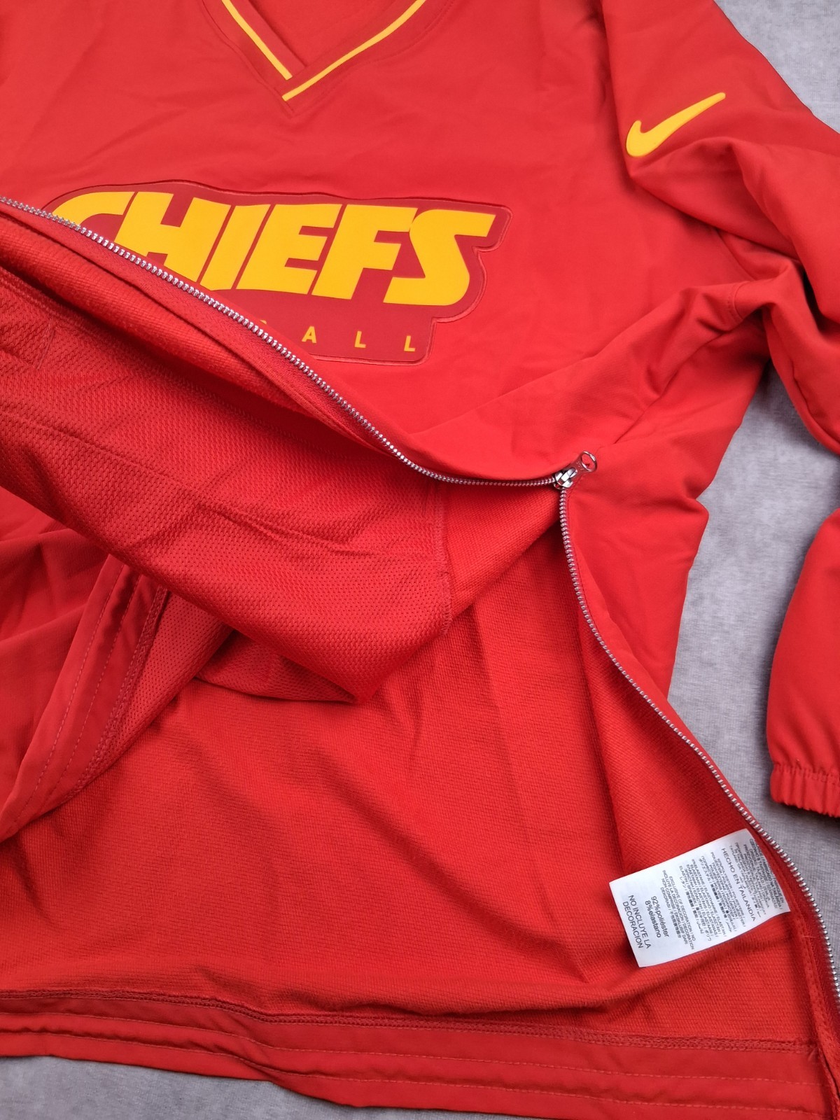 Kansas City Chiefs Pullover Sweatshirt Mens 3XL Red Nike Sidezip Performance NFL