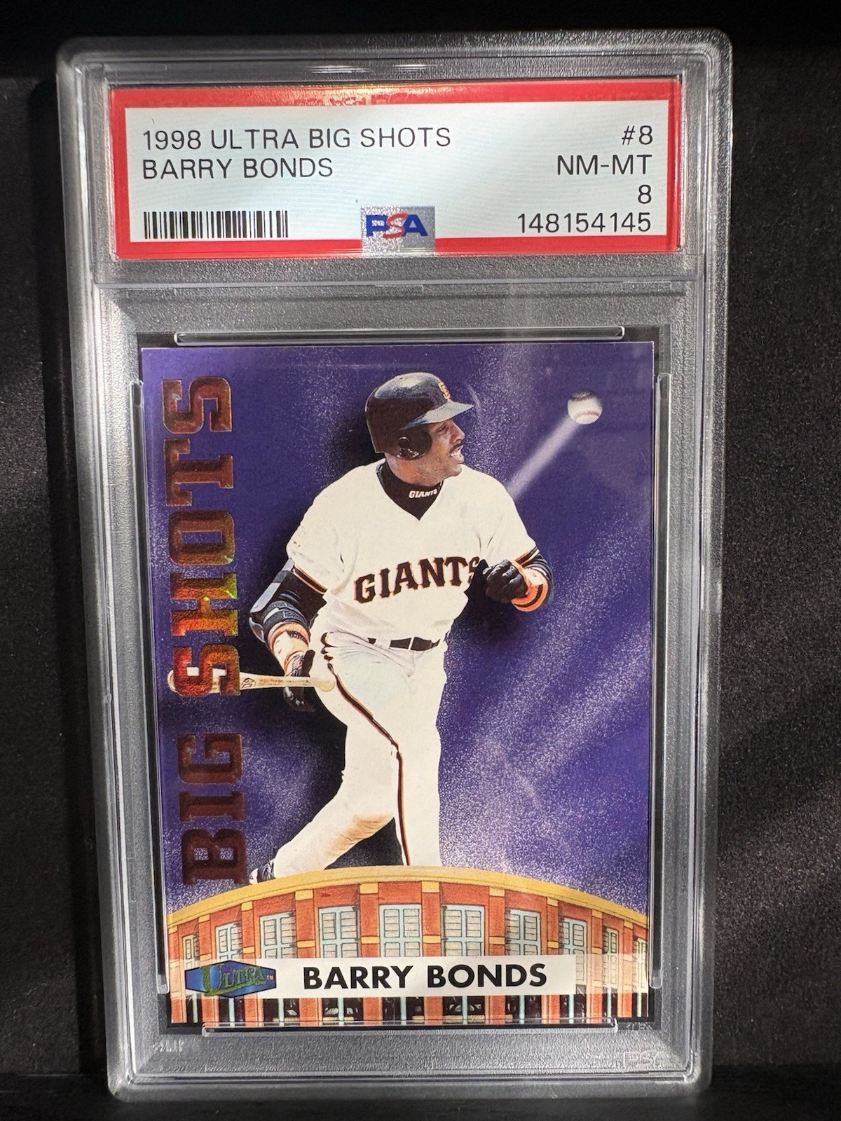 BARRY BONDS 1998 FLEER ULTRA BIG SHOTS INSERT #8 PSA 8 SF GIANTS GOAT 🐐 POP 4