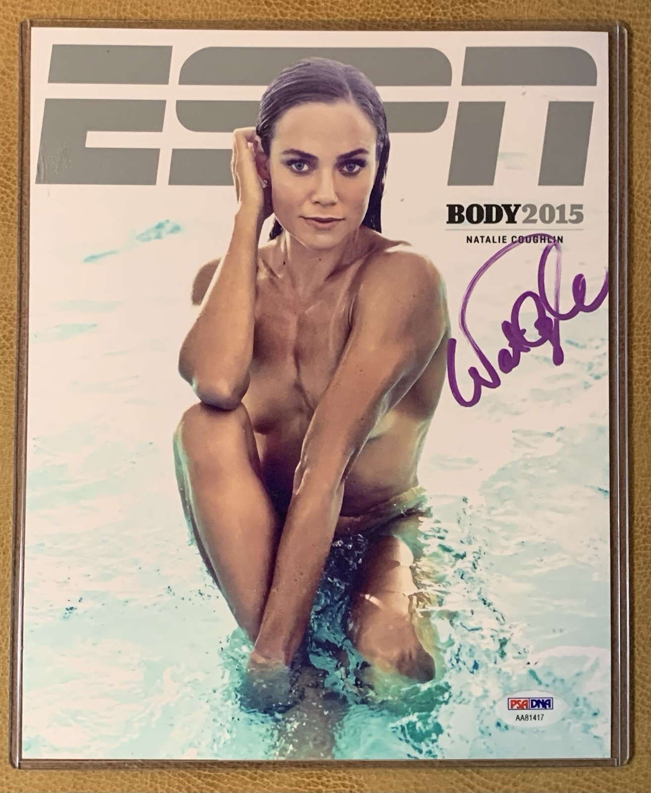 2015 ESPN Body Issue 8X10 USA Olympian Swimming NATALIE COUGHLIN Auto Signed PSA