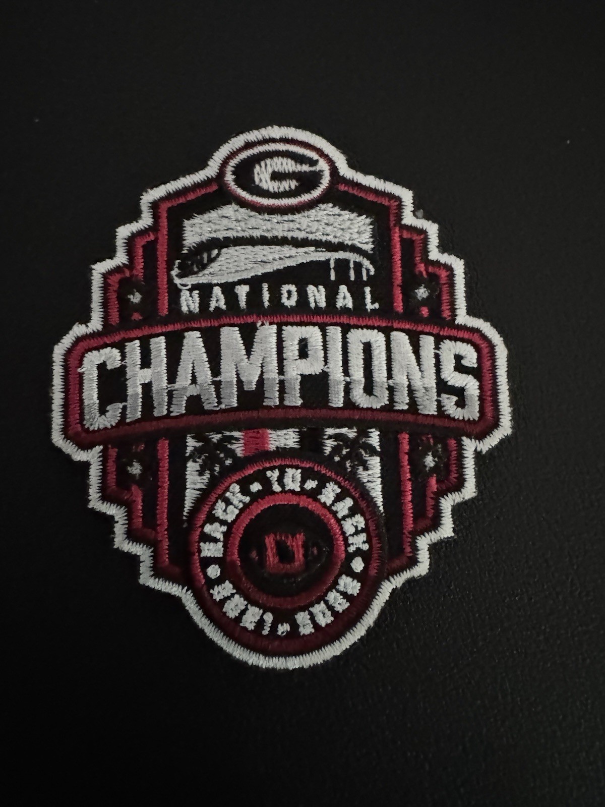 GEORGIA BULLDOGS BACK TO BACK CHAMPIONS LOGO EMBROIDERED PATCH NEW OLD STOCK