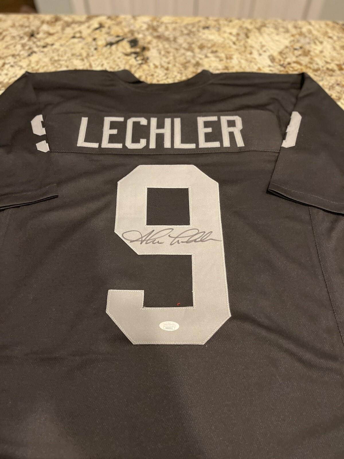 Oakland RAIDERS Shane Lechler #9 SIGNED STITCHED Home Black JERSEY JSA NFL 100