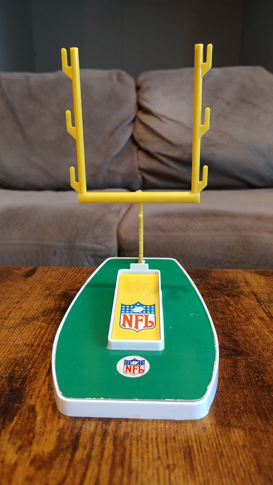 Vintage 1970s NFL Mini Helmet Goal Post Display Stand Very Good Condition