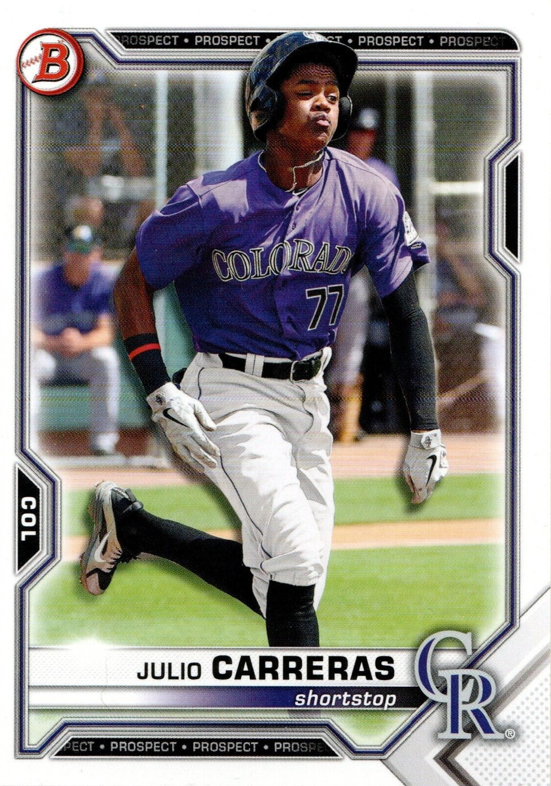 Julio Carreras Colorado Rockies 2021 Bowman Draft Card