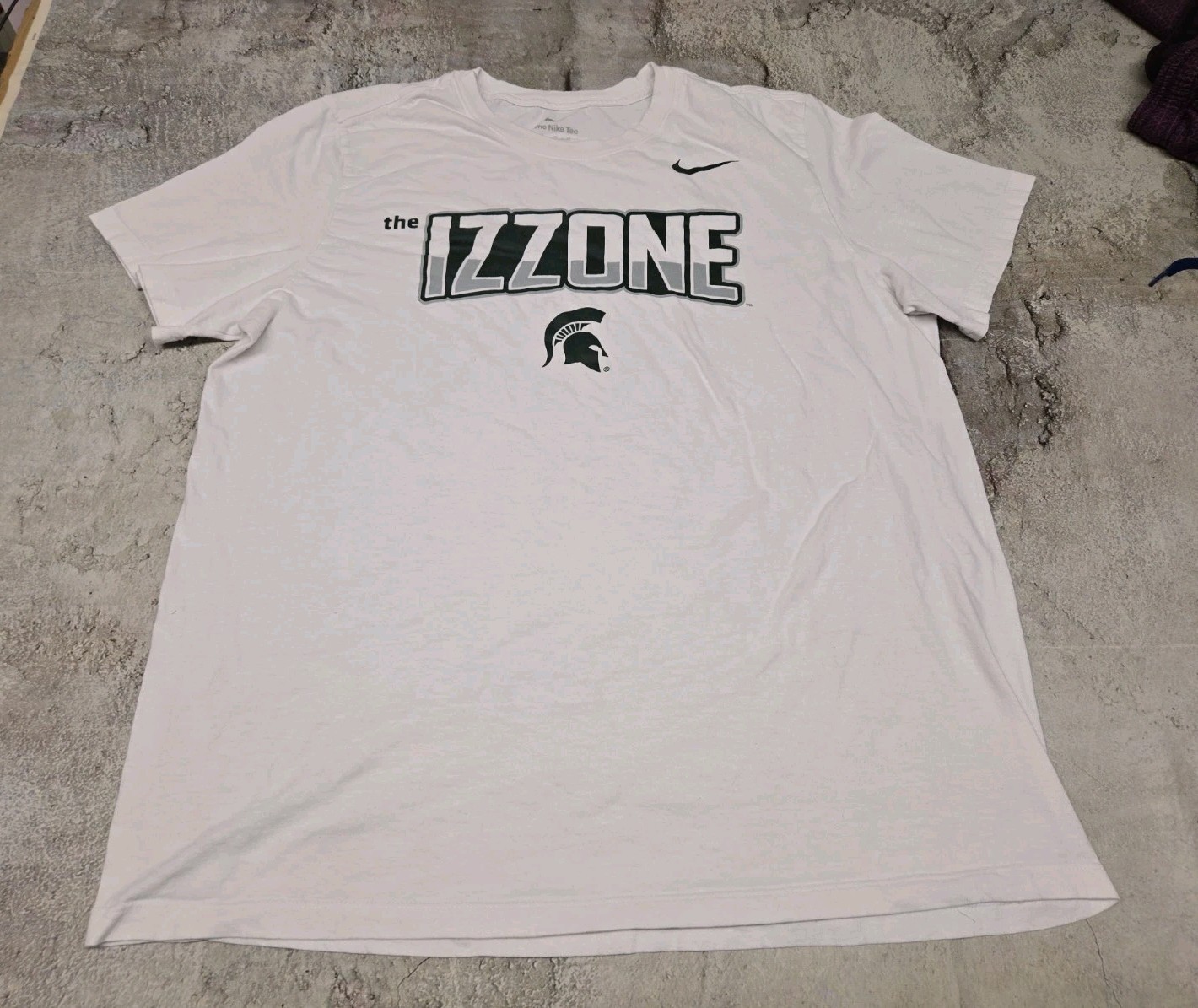 Mens XL Nike Michigan State Spartans Basketball White Cotton T Shirt