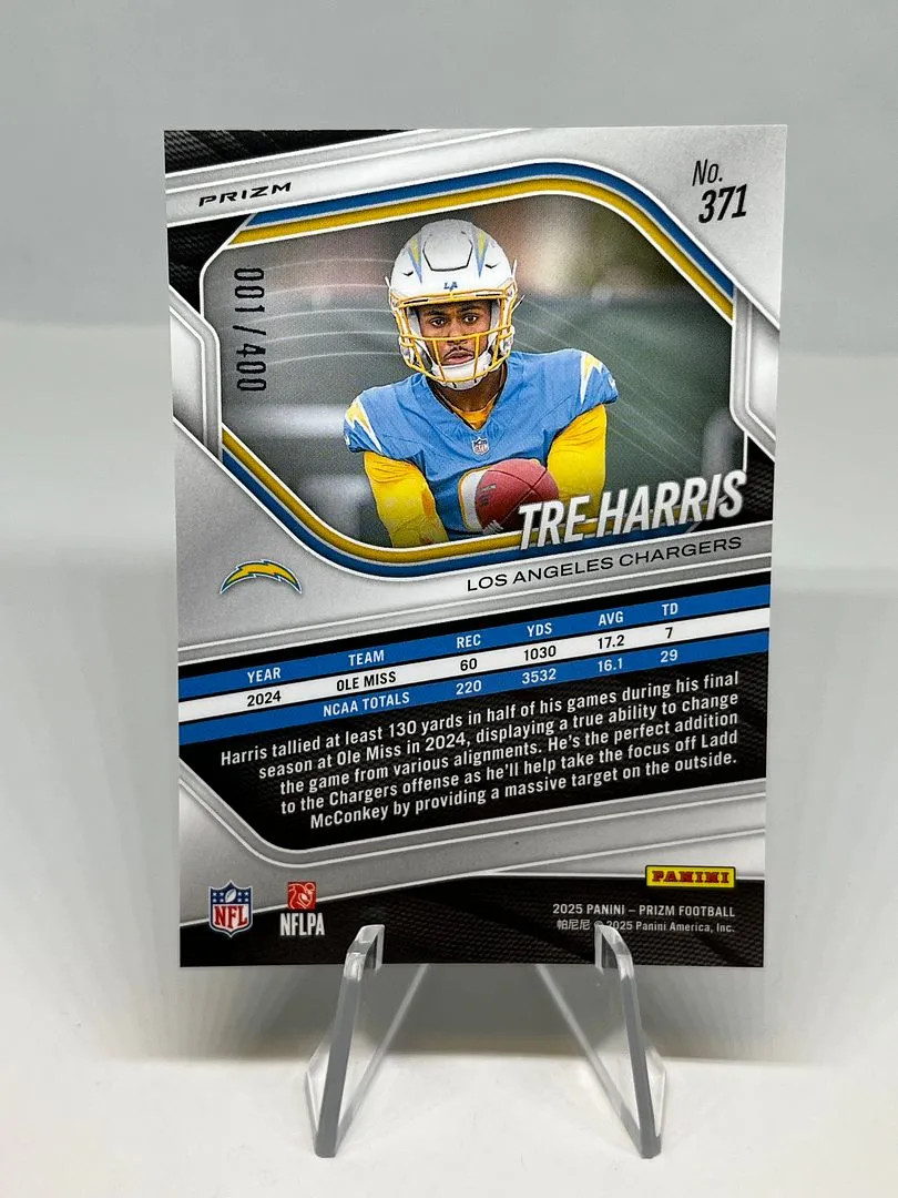 Tre Harris 2025 Panini Prizm Pandora /400 Card #371 Chargers Rookie