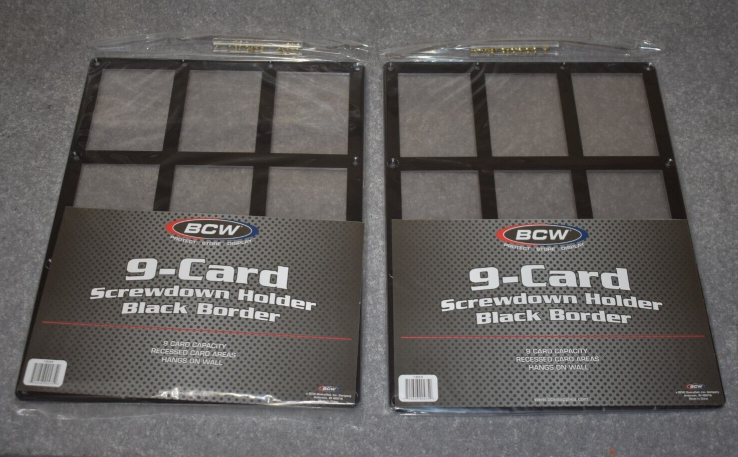 TWO 9-CARD SCREWDOWN HOLDER WITH BLACK BORDER FOR STANDARD CARDS