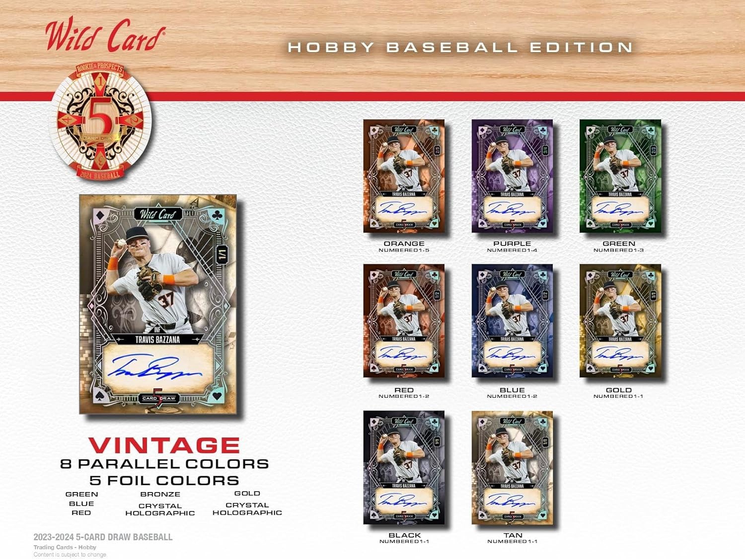 2024 Wild Card Baseball Five Card Draw Rookie & Prospects 5 Autograph Cards