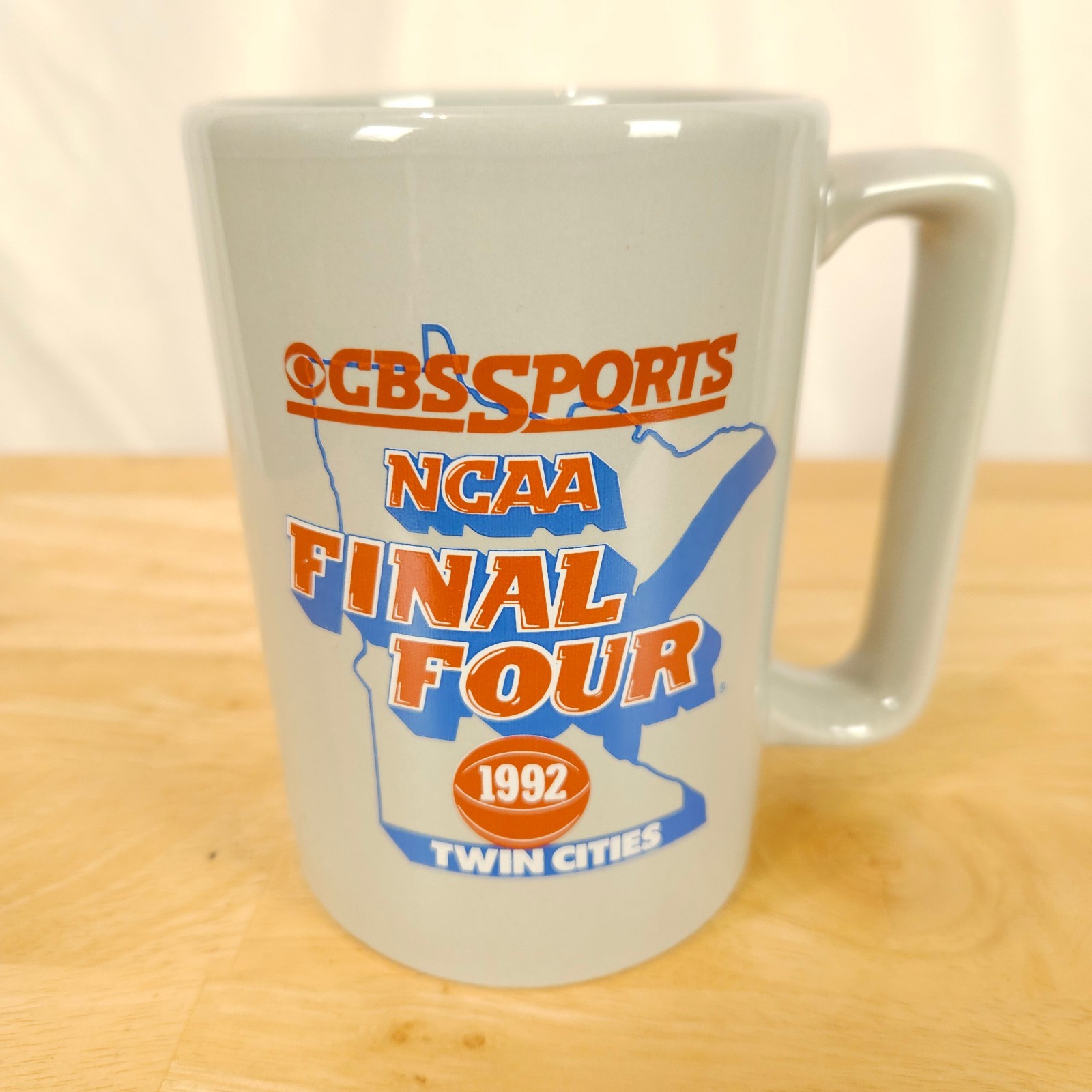 NCAA Final Four 1992 Twin Cities Basketball Gray Ceramic Mug 5 Inches High