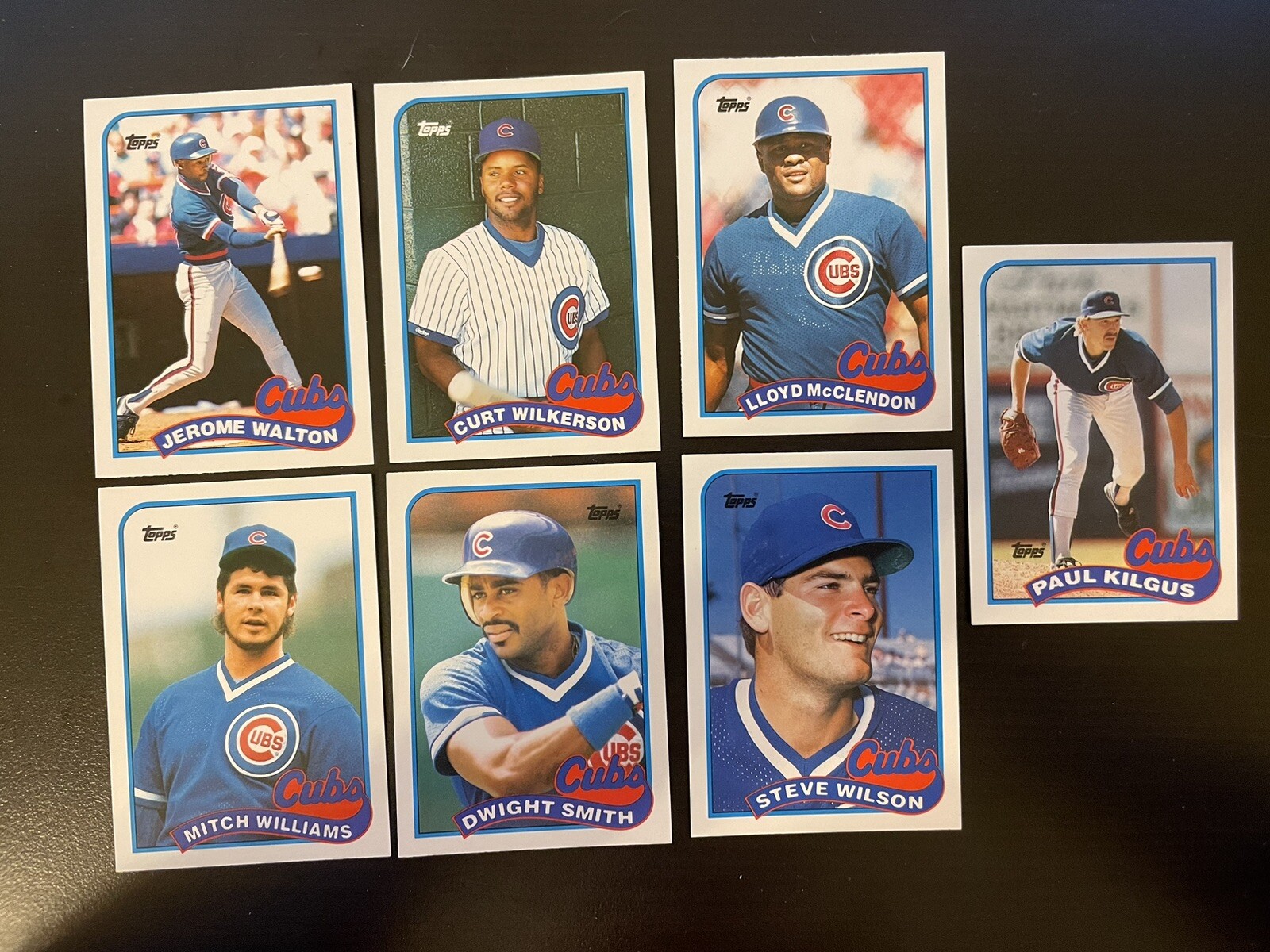 1989 Topps Traded Or Fleer Update Chicago Cubs Team Set of 7 Baseball Cards