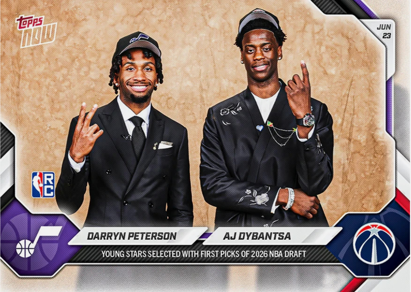 PRESALE Darryn Peterson / AJ Dybantsa Draft RC – 2026 NBA Topps NOW – Card DPAJ