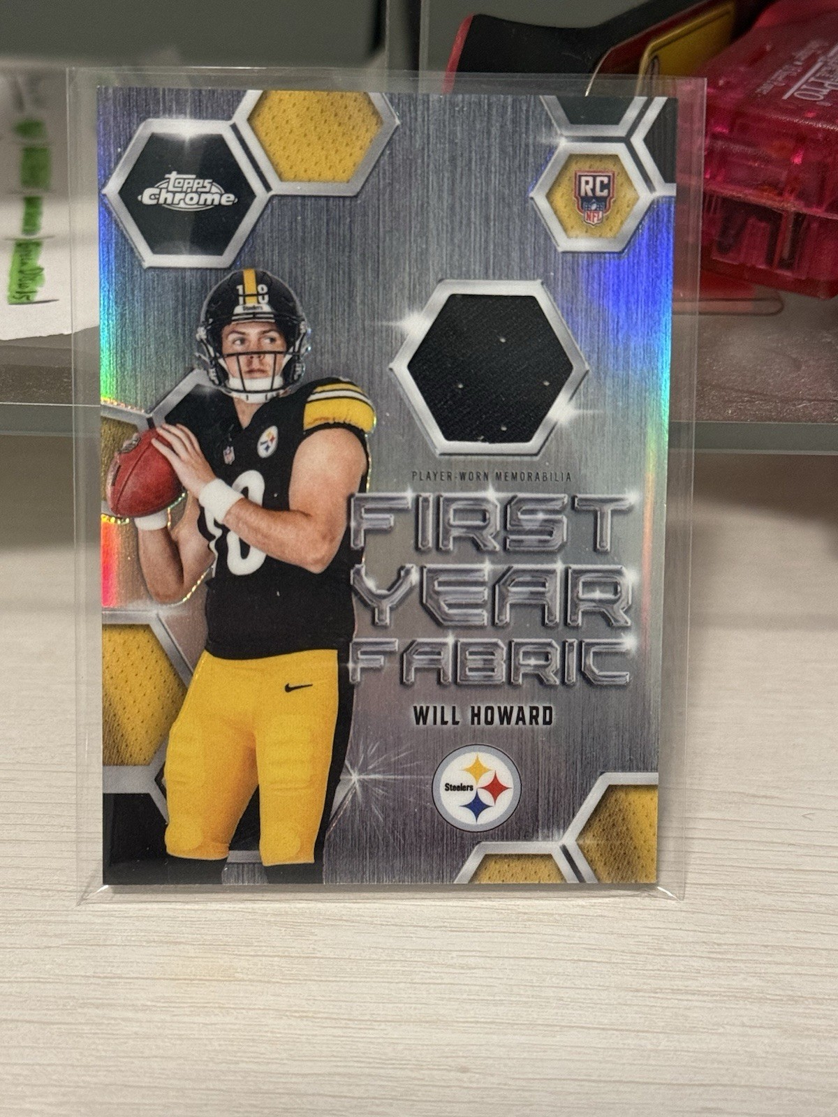 2025 Topps Chrome Football Will Howard First Year Fabric RC #FYF-WH Steelers