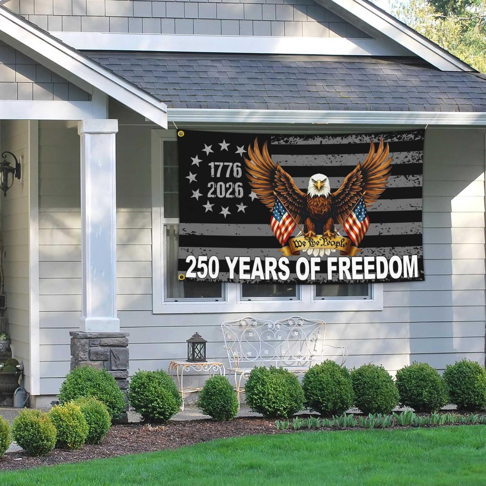 Kmxzint 3Ply 250 Anniversary USA Merchandise Flag 250th Year One Size, Black