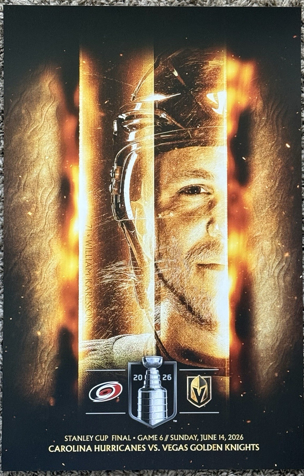 2026 VEGAS GOLDEN KNIGHTS VS CAROLINA HURRICANES STANLEY CUP FINAL GAME 6 POSTER