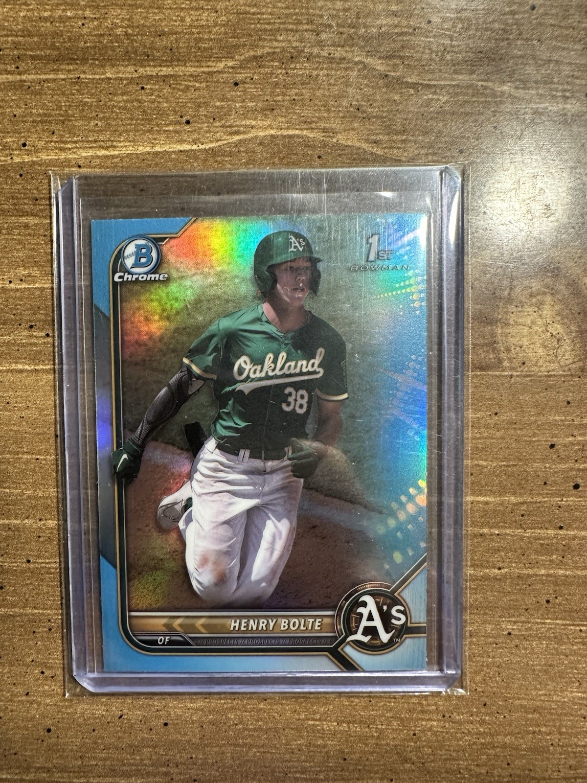 2022 Bowman Draft Chrome 1st Sky Blue Refractor Henry Bolte #BDC-121 Athletics