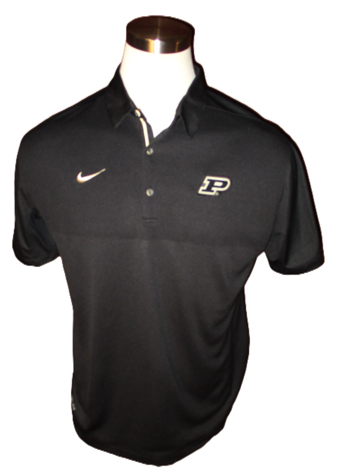 Purdue Boilermakers Men’s Polo Shirt, Nike, Black, Polyester, Size L, EUC