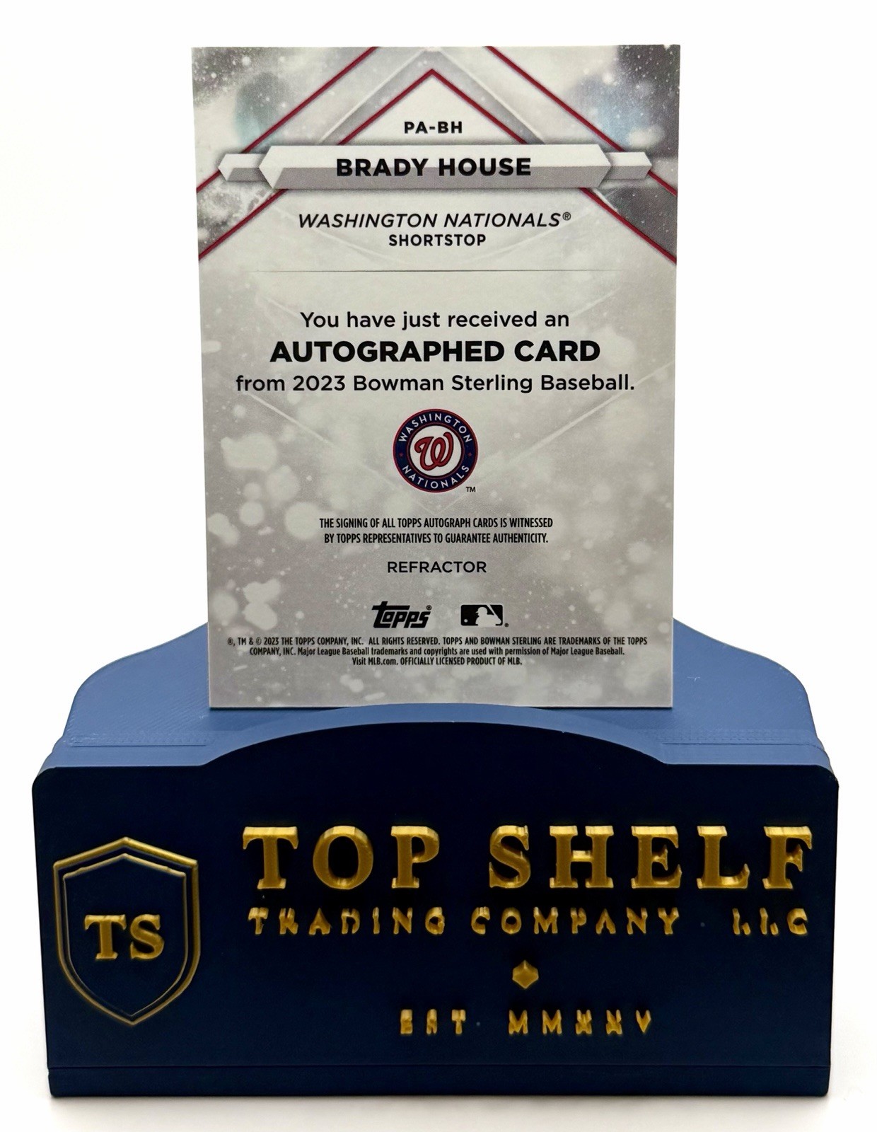 Topps 2023 Bowman Sterling Brady House Nationals Prospect Auto Refractor /150