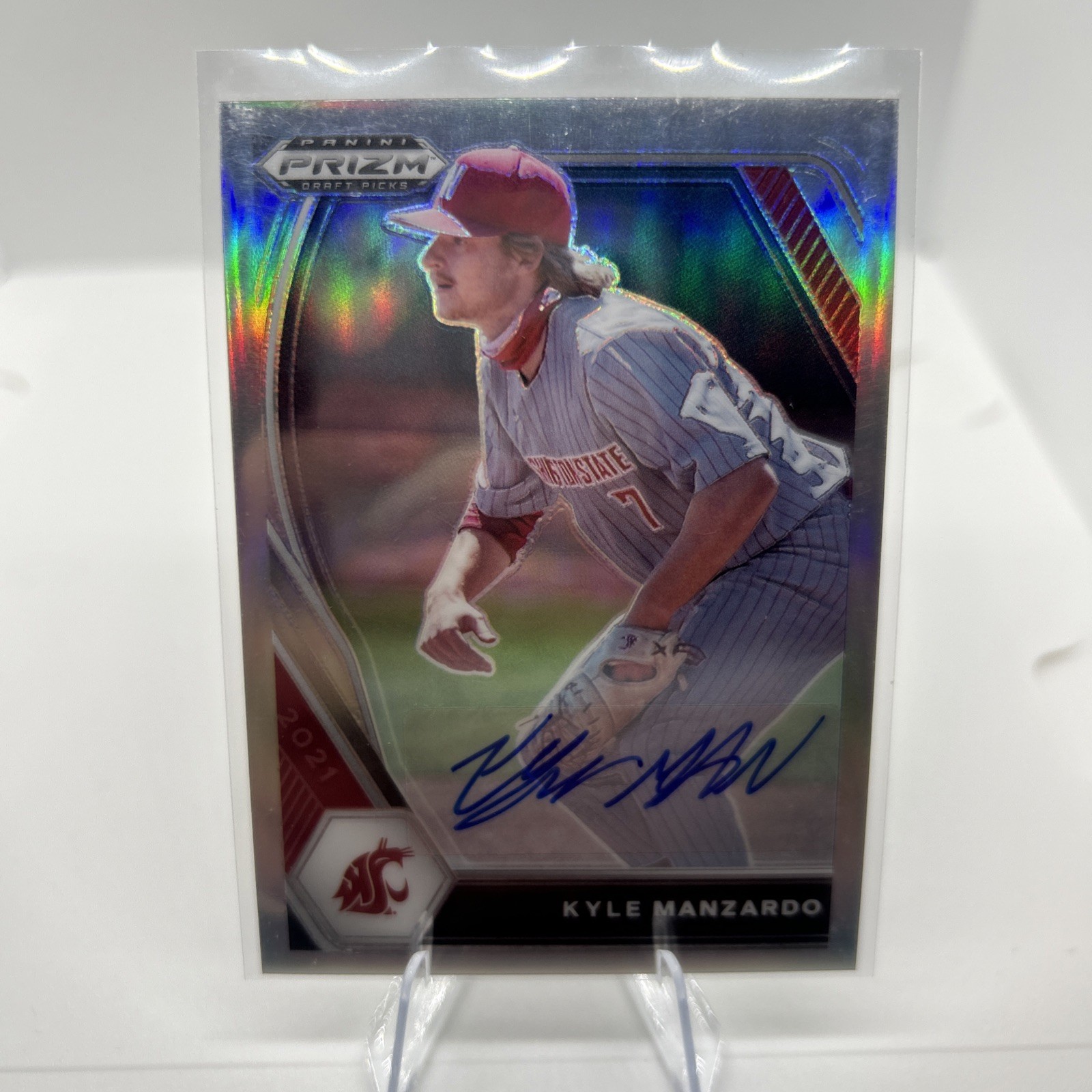 Kyle Manzardo 2021 Panini Prizm Draft Picks Silver RC Auto #PDP63