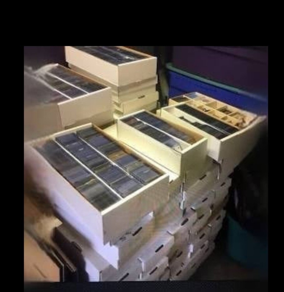 Huge NFL sportscards collection storage unit find Over 2 million cards Free S+H