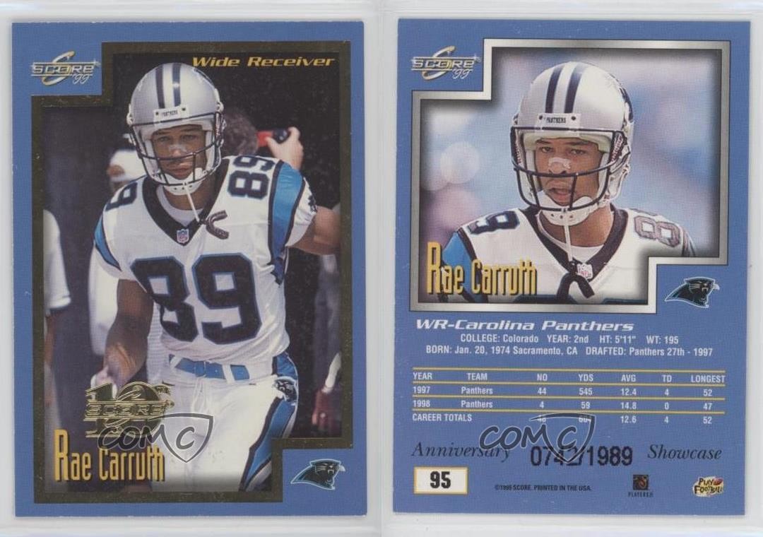 1999 Score 10th Anniversary Showcase 742/1989 Rae Carruth #95 mm8
