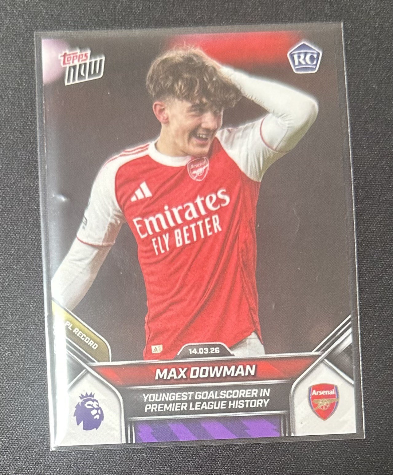2025-26 Topps Now PL Max Dowman #156 RC Rookie Youngest Goalscorer BASE