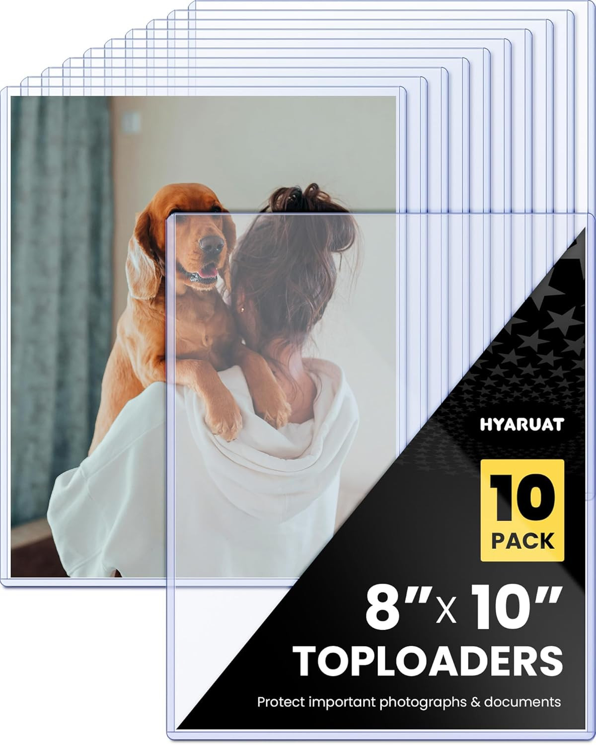 8×10 Toploaders Clear Rigid Plastic Sleeves (10 Pack), Hard Sheet Protectors