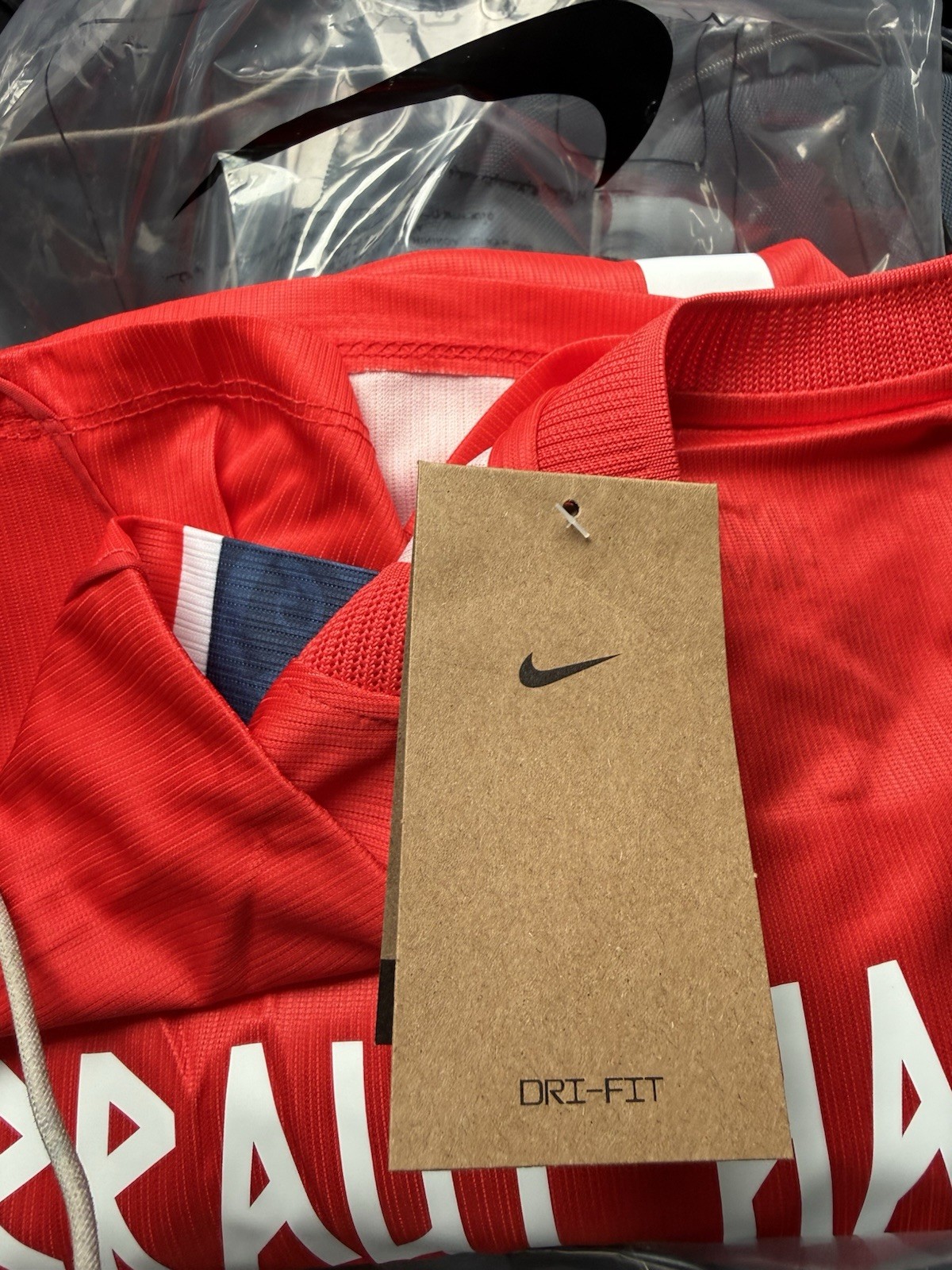 Norway National Team Soccer Jersey Size L – Erling Haaland #9 Red Blue White