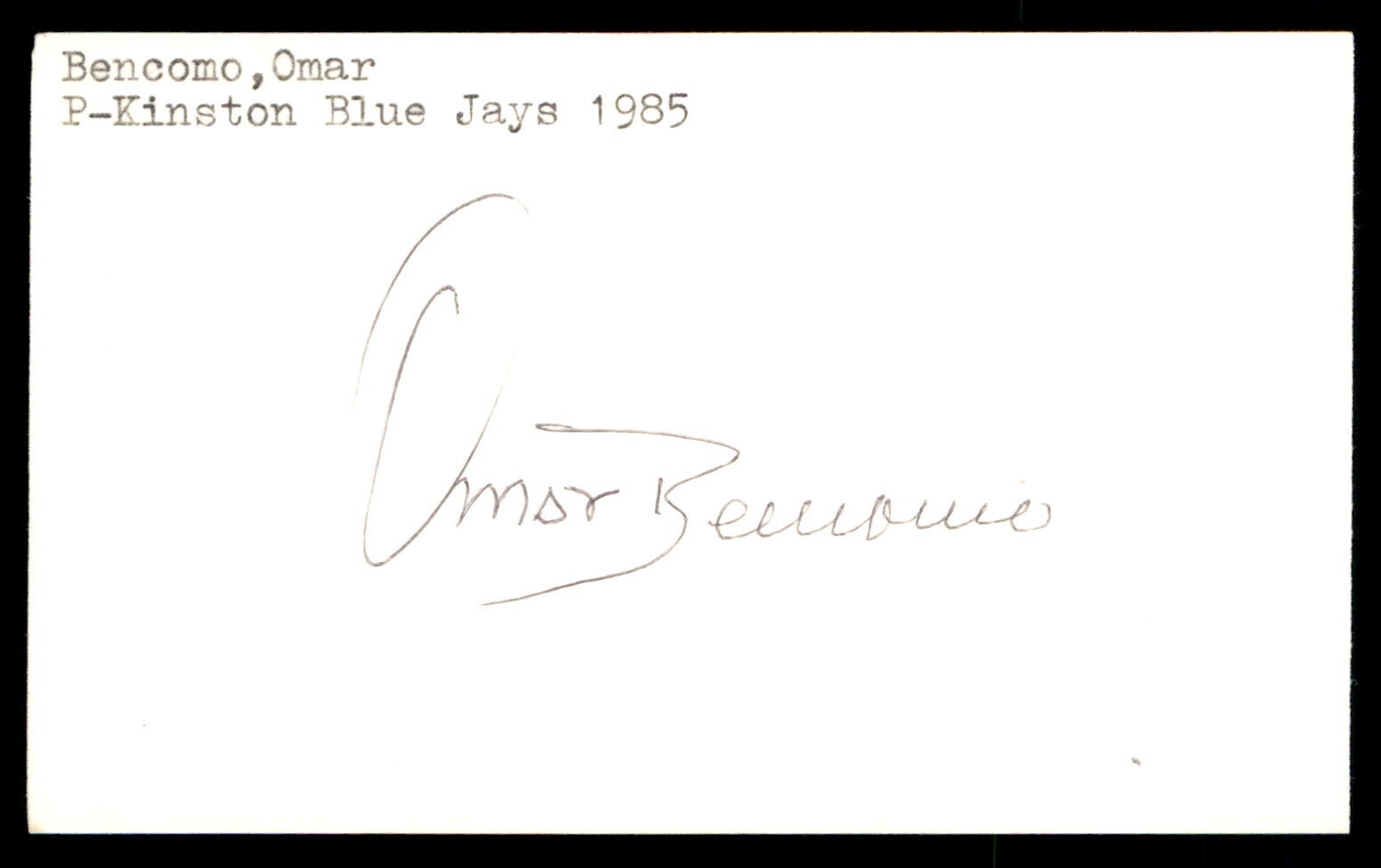 Omar Bencomo Baseball Signed Auto Autograph Index Card (no COA) *f1
